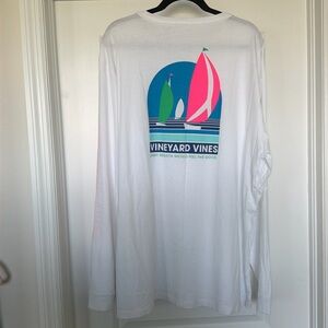 NWT Men’s Vineyard Vines LS Graphic Tee Neon Regatta XXL